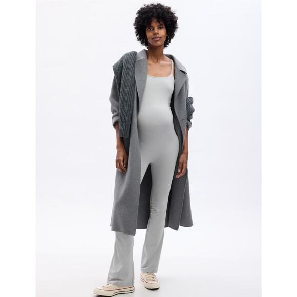 Gap Maternity Grey Sleeveless Slim Fit Pull On Jumpsuit - Medium - NWT - Picture 1 of 13